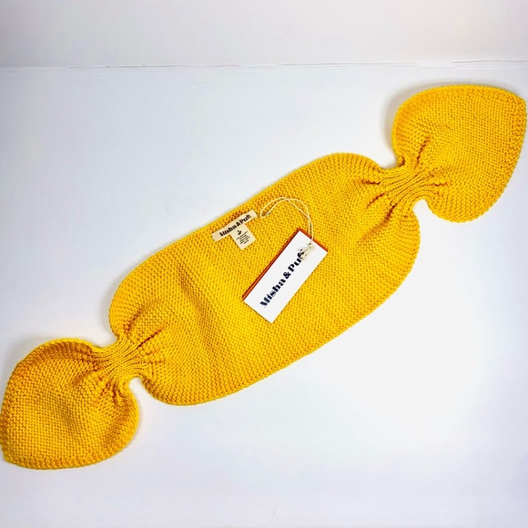 NWT MISHA&PUFF Adult Women Scarf 100% Merino Wool Knit Neck Warmer Yellow (g41) - Picture 7 of 12